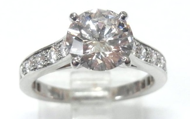 Cartier GIA 2.10ct D VS1 Diamond Platinum 2.50ctw Engagement Ring w/ Papers