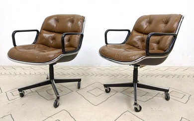 Charles Pollock for Knoll Executive Armchairs. Brown L