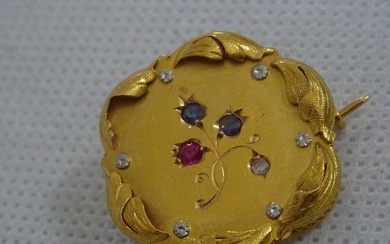 Charming and romantic "Napoleon III" style brooch in 18 carat...
