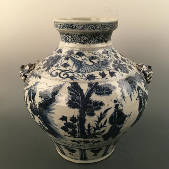 Chinese Blue-White Figure Jar