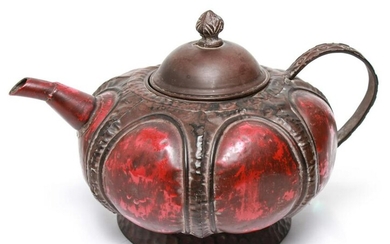 Chinese Painted Metal Teapot