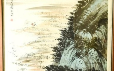 Chinese Watercolor & Ink Painting Landscape Scene