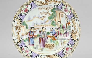 Chinese family rose plate Ø 22.6 cm.