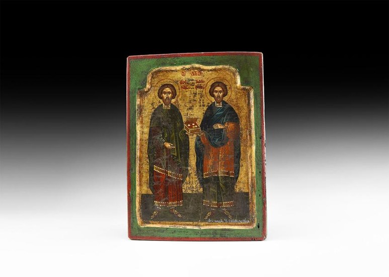 Christian Icon of Cosmos and Damianos