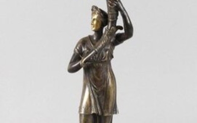 Classicist figure clock bronze