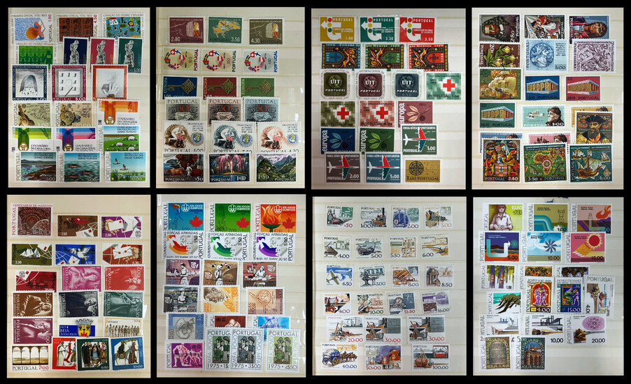 Classifier with about 280 new Portuguese stamps.