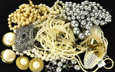Collection Vintage Faux Pearl Costume Jewelry