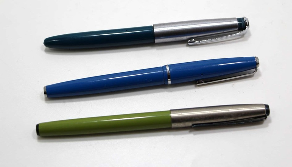 Collection of 3 Old Fountain Pens made by Platingum