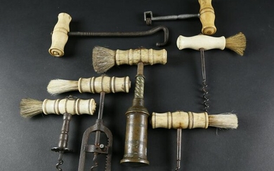 Collection of 7 Turned Bone Handled Utensils, mid 19th