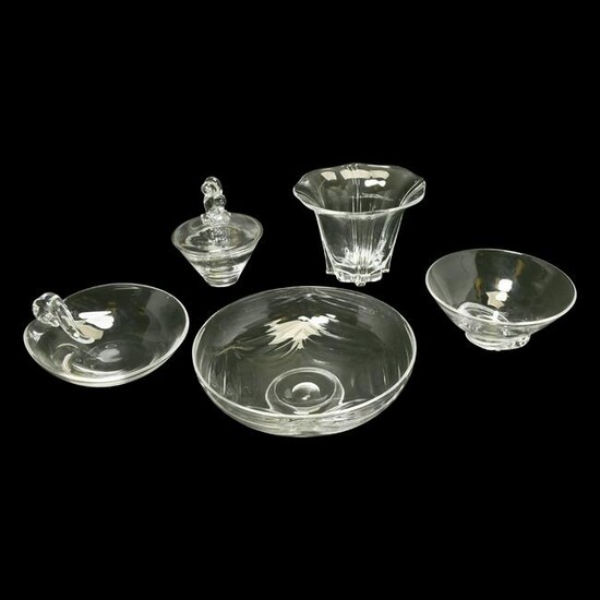 Collection of Steuben Glass Including Candy Dish.