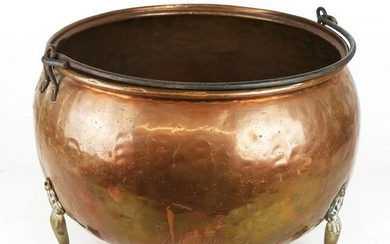 Copper Pot / Cauldron on Paw Feet