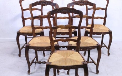 Country French Ladder Rush Seat Chairs