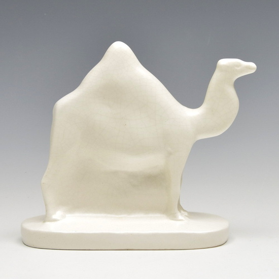 Crackled glazed earthenware sculpture of Camel, design Leen...