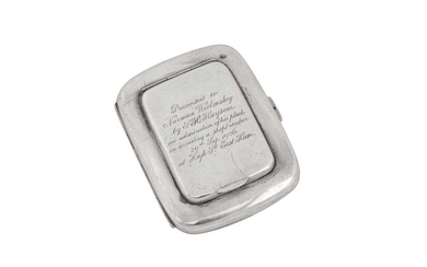 Criminal Interest – A George V sterling silver combination cigarette case and book of matches holder, Birmingham 1924 by Deakin and Francis