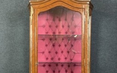 Curved display cabinet in precious wood marquetry - Louis XV Style
