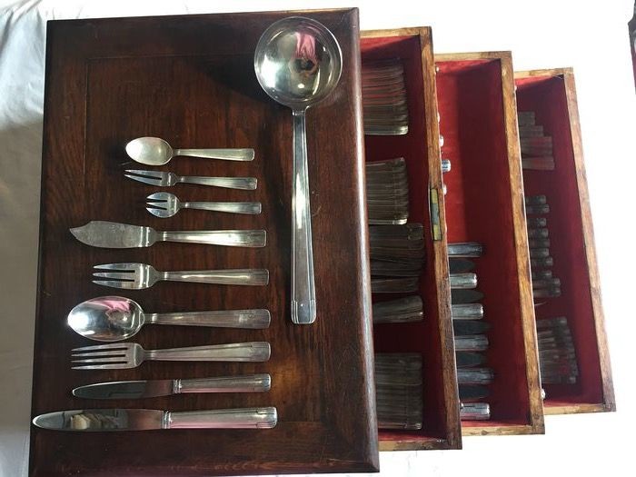 Cutlery (108) - Art Deco - Silverplate, Steel (stainless), Wood