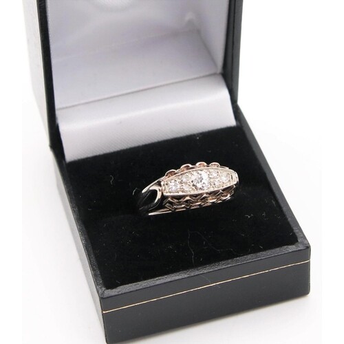 Diamond Ladies Ring Mounted on 18 Carat Gold Ring Size Q