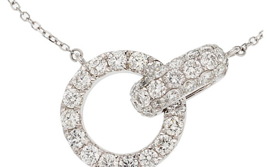Diamond, White Gold Necklace, Odelia The necklace features full-cut...