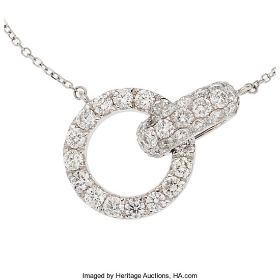 Diamond, White Gold Necklace, Odelia The necklace features full-cut...