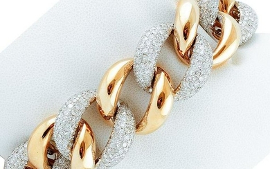 Diamonds, 18k White and Rose gold Chain Bracelet