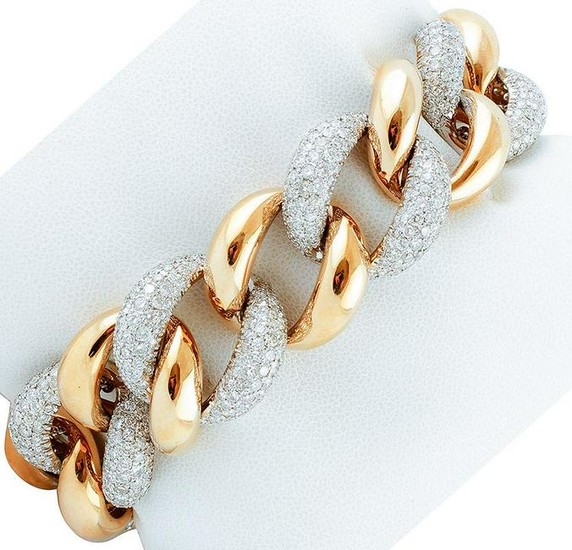 Diamonds, 18k White and Rose gold Chain Bracelet