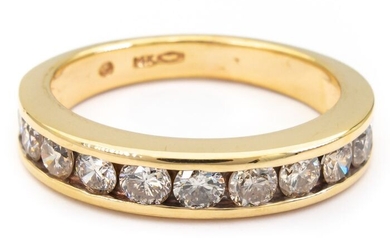 DiamondsNL - No Reserve - 1.08 carat diamond row ring - 14 kt. Gold - Ring Diamond