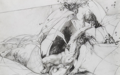Diann Bauer, American b.1972- Brothers, 2007; pencil, 29.7x42cm Provenance: Contemporary Art Society, London, where purchased by the present owner in 2009 Note: Diann Bauer is a contemporary British artist who produces work in a wide variety of...