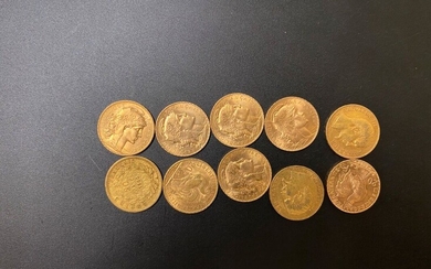 Dix pièces de 20 francs or - 64.48 g - Lot 31 - A.Blanchy | E.Lacombe - Bordeaux Chartrons - Bordeaux Enchères