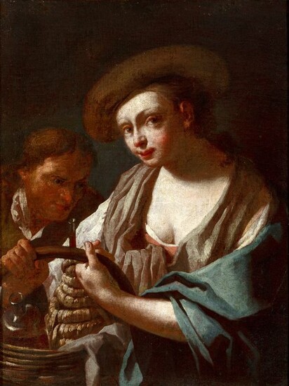 Domenico Fedeli detto Il Maggiotto (Venezia, 1713 - 1794) [attribuito a] - La venditrice di vino