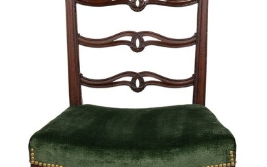 ENGLISH OR AMERICAN GEORGE III CHIPPENDALE MAHOGANY LADDER BACK SIDE CHAIR