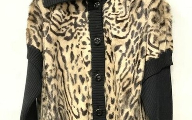 ESCADA Italian Dyed Leopard Style Fur Sweater