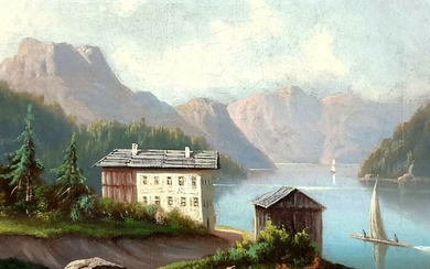 École Suisse - vue du lac de Genève au XIXeme siècle