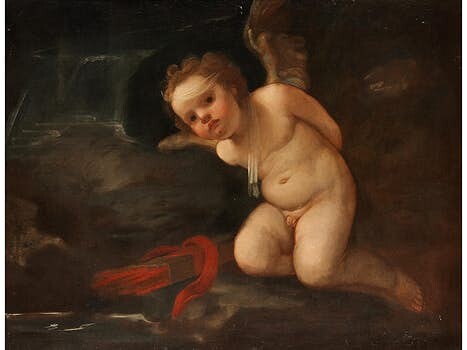 Elisabetta Sirani, 1638 Bologna – 1665, zug., AMOR GEFESSELT