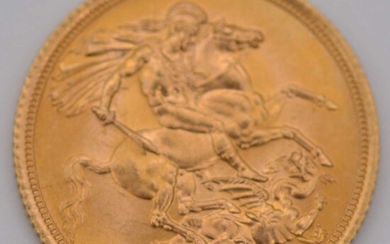 Elizabeth II gold Sovereign coin, 1967, 8g.
