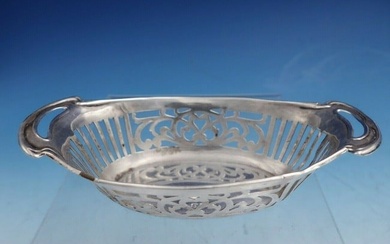 English Sterling Silver Nut Dish Oval with Pierced Design