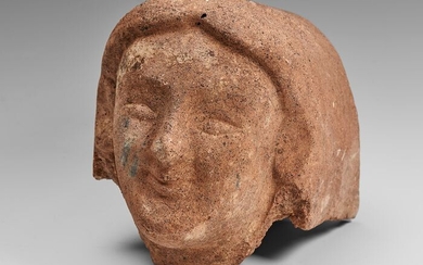 Etruscan Terracotta Female Head Antefix - 17.2×--×-- cm