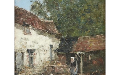Eugène Boudin (French, 1824–1898), , La Provende des