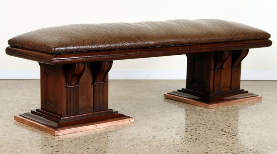 FRENCH MAHOGANY BENCH ARCHITECTURAL FORM C.1940