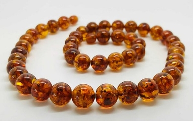 Fascinating Amber Necklace made from Round Amber beads