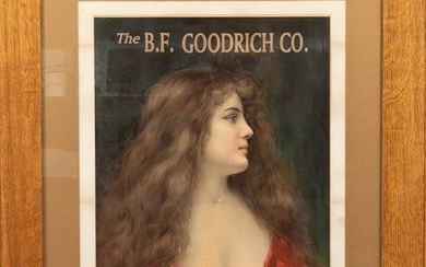 Fine Advertising Lithograph titled "Kate" for "B.F. Goodrich Co. Akron Rubber Works Akron, Ohio"