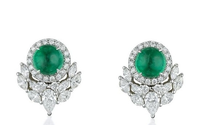 Fine Emerald and Diamond Earrings