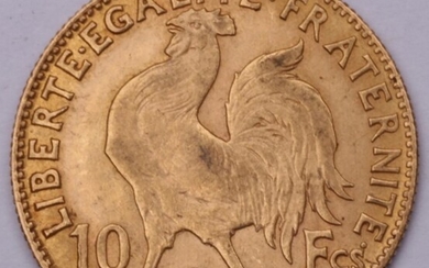 Fine gold 1912 Ten Franc Coin (approx. 3g)