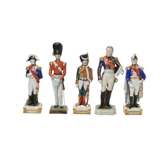 Five Continental Porcelain Figures of Napoleonic