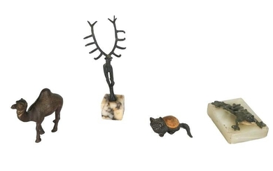 Four Miniature Animal Bronzes