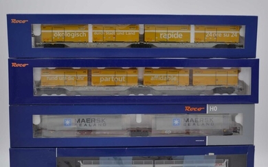 Four Roco HO gauge model railways rolling-stock sets