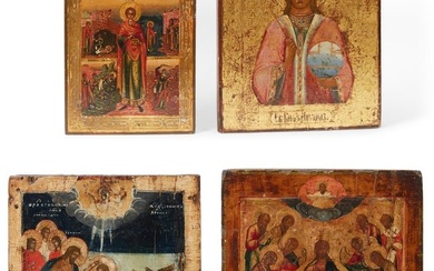 Four Russian icons of Christ, 19th century