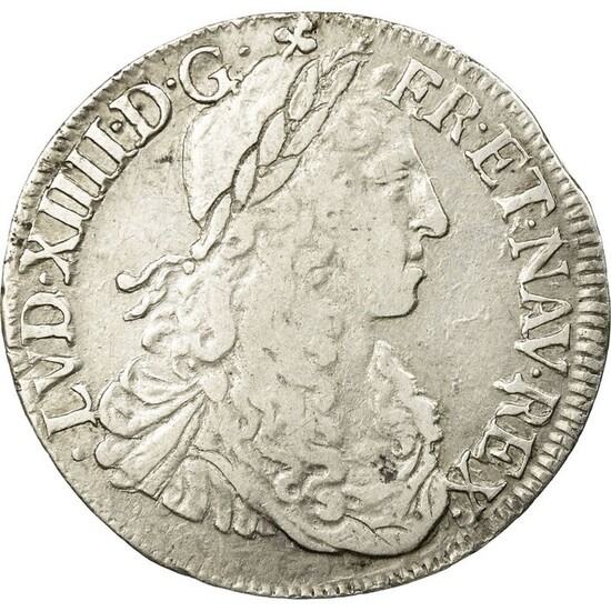 France - Louis XIV - 1/2 Écu au buste juvénile 1667-N (Montpellier) - Silver