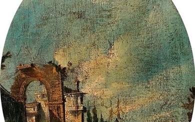 Francesco Guardi (1712-1793) [Followers] - Capriccio con Arco in rovine e riva al mare