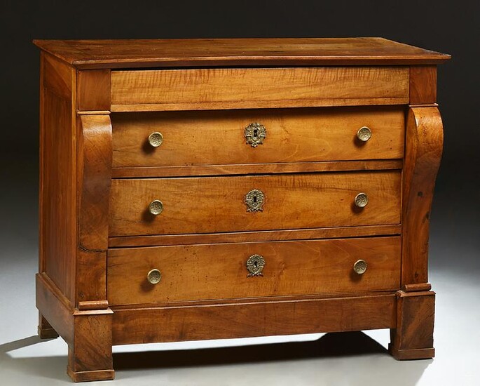 French Empire Style Carved Walnut Commode, c. 1840, the
