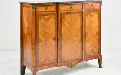 French Marble Top Inlaid Server / Buffet